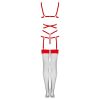 LIVCO CORSETTI FASHION - THIARA LC 20213 SET BODY + STOCKINGS RED S/M - Afbeelding 7