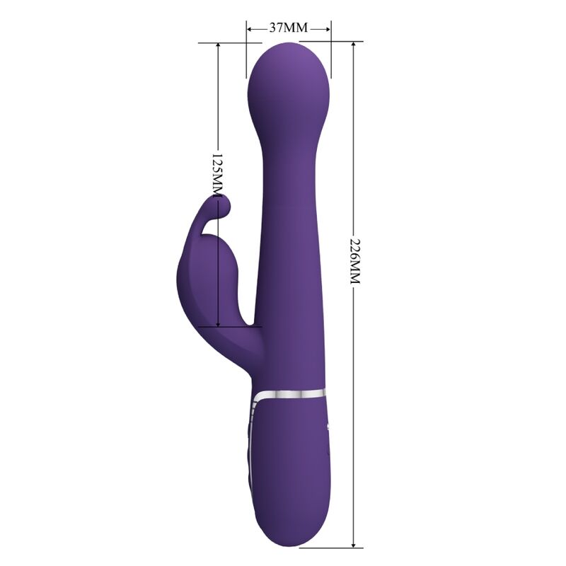 PRETTY LOVE - DEJON RABBIT VIBRATOR 3 IN 1 MULTIFUNCTION PURPLE - Afbeelding 8