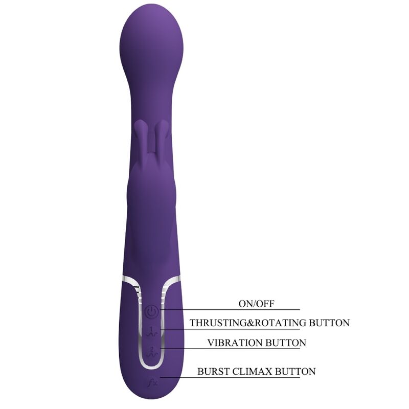 PRETTY LOVE - DEJON RABBIT VIBRATOR 3 IN 1 MULTIFUNCTION PURPLE - Afbeelding 9