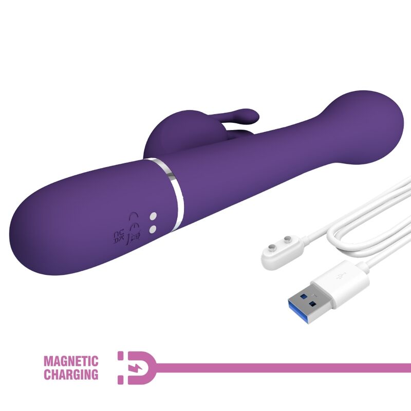 PRETTY LOVE - DEJON RABBIT VIBRATOR 3 IN 1 MULTIFUNCTION PURPLE - Afbeelding 10