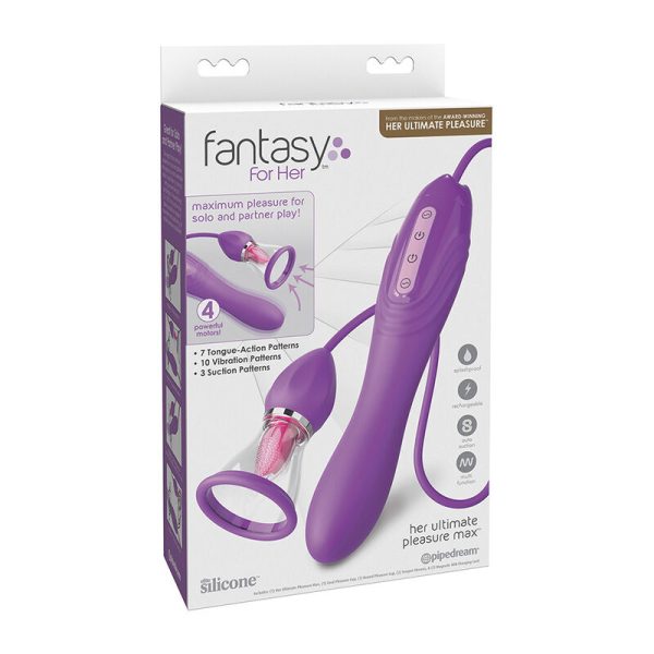 FANTASY FOR HER - ULTIMATE PLEASURE MAX SUCTION HOSE WITH STIMULATING TONGUE PURPLE - Afbeelding 5