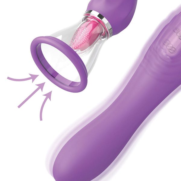 FANTASY FOR HER - ULTIMATE PLEASURE MAX SUCTION HOSE WITH STIMULATING TONGUE PURPLE - Afbeelding 3