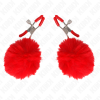 KINK - FAUX FUR BALL NIPPLE CLAMP RED 6 CM - Afbeelding 2