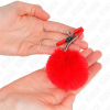 KINK - FAUX FUR BALL NIPPLE CLAMP RED 6 CM - Afbeelding 3