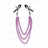 KINK - NIPPLE CLAMPS WITH 3 CHAINS PURPLE 20/23/28 CM - Afbeelding 2