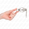 KINK - JAPANESE CLOVER NIPPLE CLAMPS WITH LITTLE CHAINS SILVER - Afbeelding 4