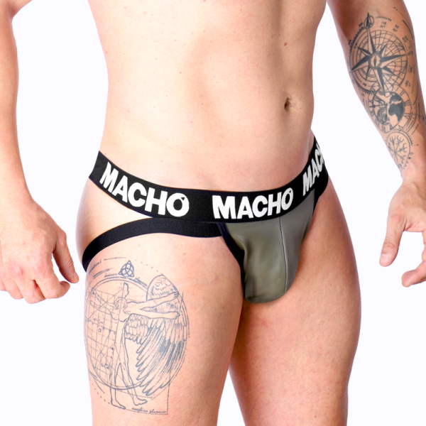 MACHO - MX27GR JOCK LEATHER GRAY BEIGE M - Afbeelding 2