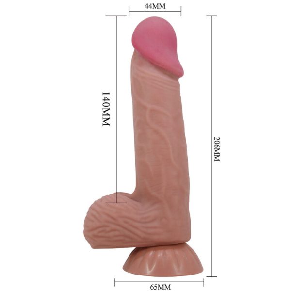 PRETTY LOVE - SLIDING SKIN SERIES REALISTIC DILDO WITH SLIDING BROWN SKIN SUCTION CUP 20.6 CM - Afbeelding 6