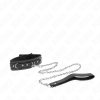 KINK - PVC LEATHER NECKLACE WITH BELT 105 CM RHINESTONE RIVET 41.5 X 4 CM - Afbeelding 3