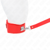 KINK - NECKLACE WITH LEASH 116 CM WITH SILVER STUDS MODEL 4 RED ADJUSTABLE 40-48 CM X 6 CM - Afbeelding 3