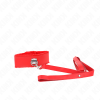 KINK - NECKLACE WITH LEASH 116 CM WITH SILVER STUDS MODEL 4 RED ADJUSTABLE 40-48 CM X 6 CM - Afbeelding 2