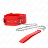 KINK - COLLAR WITH LEASH 65 CM WITH RESTRICTIONS RED 36-42 CM X 5.5 CM - Afbeelding 2