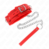 KINK - COLLAR WITH LEASH 65 CM WITH RESTRICTIONS RED 36-42 CM X 5.5 CM - Afbeelding 3