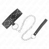 KINK - NECKLACE 65 CM WITH LEASH WITH SILVER STUDS MODEL 3 ADJUSTABLE 36-43 CM X 5 CM - Afbeelding 2