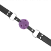 KINK - BREATHABLE BALL 4 CM GAG WITH DOUBLE RIVET PURPLE 62.5 x 2.5 CM ADJUSTABLE 42-58 CM - Afbeelding 4