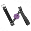 KINK - BREATHABLE BALL 4 CM GAG WITH DOUBLE RIVET PURPLE 62.5 x 2.5 CM ADJUSTABLE 42-58 CM - Afbeelding 2