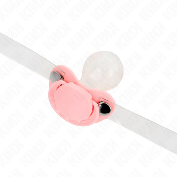 KINK - PINK PACIFIER SHAPED GAG 5.5 x 4 CM ADJUSTABLE 43-60 CM - Afbeelding 4