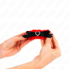 KINK - LACE ELASTIC WRIST RESTRAINTS RED HEART DETAILS ADJUSTABLE 22-35 CM - Afbeelding 4