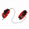 KINK - LACE ELASTIC WRIST RESTRAINTS RED HEART DETAILS ADJUSTABLE 22-35 CM - Afbeelding 2