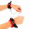 KINK - LACE ELASTIC WRIST RESTRAINTS RED HEART DETAILS ADJUSTABLE 22-35 CM - Afbeelding 3