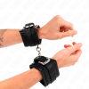 KINK - RHINESTONE BUCKLE WRIST RESTRAINTS BLACK ADJUSTABLE 25-32 CM X 5.5 CM - Afbeelding 3
