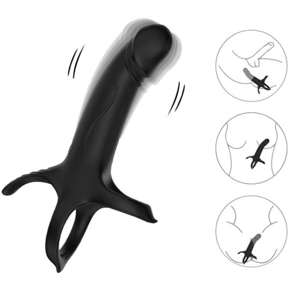 ARMONY - DILDO WITH RING & VIBRATOR BLACK - Afbeelding 4