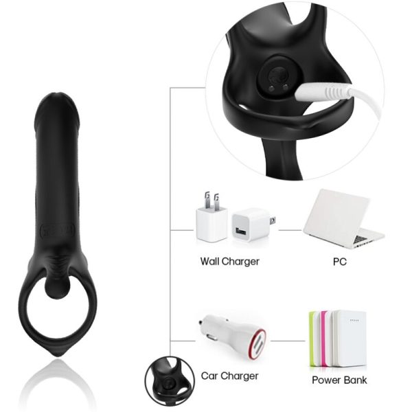ARMONY - DILDO WITH RING & VIBRATOR BLACK - Afbeelding 10