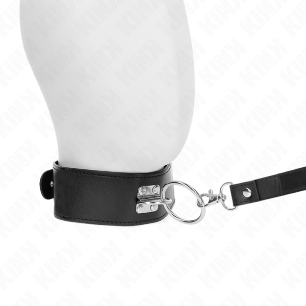 KINK - STUDDED LEASH 116 CM COLLAR WITH LEATHERETTE STRAP 50 X 5 CM - Afbeelding 2