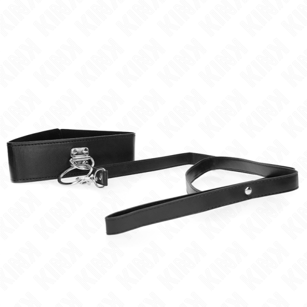 KINK - STUDDED LEASH 116 CM COLLAR WITH LEATHERETTE STRAP 50 X 5 CM - Afbeelding 3