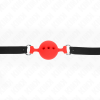 KINK - FULL SILICONE GAG 55 x 2 CM WITH 4.5 CM BALL SIZE M RED ADJUSTABLE 35-51 CM - Afbeelding 4