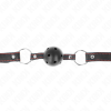 KINK - HOLLOW HARD BLACK BALL GAG MODEL 2 65 x 2.5 CM - Afbeelding 4