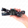 KINK - HOLLOW HARD BLACK BALL GAG MODEL 2 65 x 2.5 CM - Afbeelding 3
