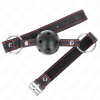 KINK - HOLLOW HARD BLACK BALL GAG MODEL 2 65 x 2.5 CM - Afbeelding 2