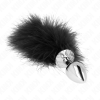 KINK - STAINLESS STEEL ANAL PLUG 11 x 7 CM WITH FEATHER 11 CM - Afbeelding 2