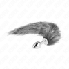 KINK - ANAL PLUG SIZE S 7 X 3 CM WITH SYNTHETIC TAIL 40 CM GREY