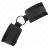 KINK - BEGINNER FUR HAND CUFFS 25 CM WITH O-RING 4 CM BLACK ADJUSTABLE 15-25 CM - Afbeelding 2