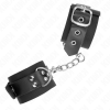 KINK - NYLON WRIST RESTRAINTS BLACK WITH LEATHER BELT BLACK ADJUSTABLE 19-29 CM X 5.1 CM - Afbeelding 2