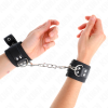 KINK - NYLON WRIST RESTRAINTS BLACK WITH LEATHER BELT BLACK ADJUSTABLE 19-29 CM X 5.1 CM - Afbeelding 4