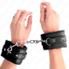 KINK - PREMIUM FUR LINED WRIST RESTRAINTS BLACK WITH BLACK BELT ADJUSTABLE 17-29 CM X 6 CM - Afbeelding 4