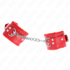 KINK - FUR LINED WRIST RESTRAINTS RED WITH RED BELT ADJUSTABLE 17-29 CM X 6 CM - Afbeelding 2