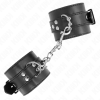 KINK - WRIST RESTRAINTS BLACK WITH BLACK BELT ADJUSTABLE 17-28 CM X 6 CM - Afbeelding 2