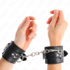 KINK - WRIST RESTRAINTS BLACK WITH BLACK BELT ADJUSTABLE 17-28 CM X 6 CM - Afbeelding 4