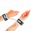 KINK - BLACK WRIST RESTRAINTS WITH WHITE DECORATE LACE ADJSUTABLE 20-23 CM X 5.5 CM - Afbeelding 4