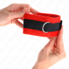 KINK - BEGINNER FUR HAND CUFFS BLACK-RED 30 X 7 CM - Afbeelding 3