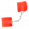 KINK - BEGINNER FUR HAND CUFFS RED 30 X 7 CM - Afbeelding 2