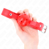 KINK - RED BREATHABLE BALL 4.5 CM GAG 65 x 2.5 CM - Afbeelding 3