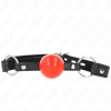 KINK - BALL 4 CM GAG WITH LOCK RED BALL BLACK STRAP 60 x 2 CM - Afbeelding 3