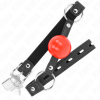 KINK - BALL 4 CM GAG WITH LOCK RED BALL BLACK STRAP 60 x 2 CM - Afbeelding 2