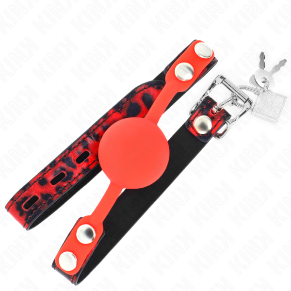 KINK - MODEL 2 SILICONE BALL 4 CM GAG WITH LOCK 60 x 2 CM - Afbeelding 2