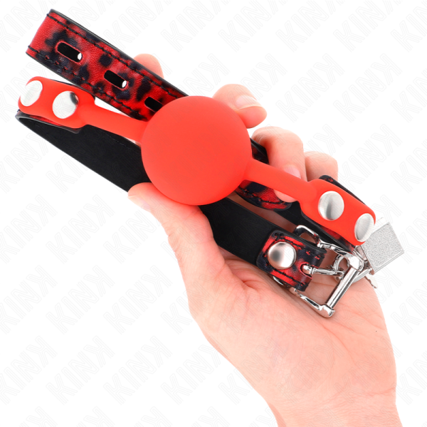 KINK - MODEL 2 SILICONE BALL 4 CM GAG WITH LOCK 60 x 2 CM - Afbeelding 4